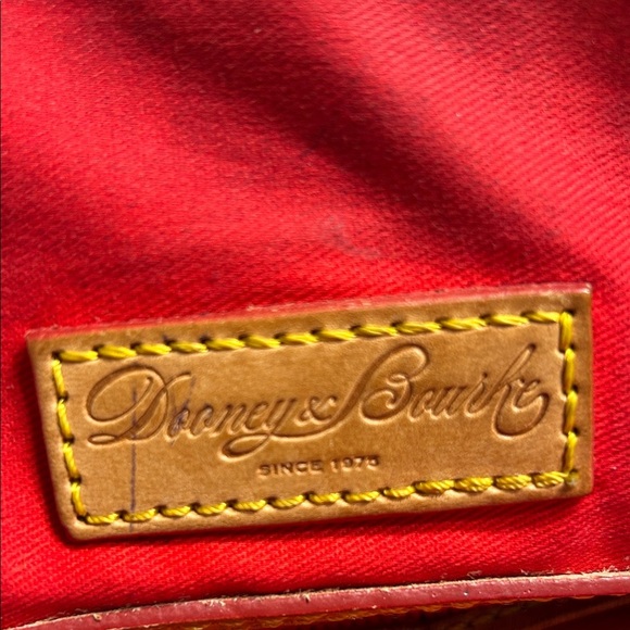 Dooney & Bourke Navy and Tan Chevron Satchel With Crossbody Strap - Picture 10 of 16